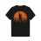 [1pc Funny Graphic T-Shirt] 1pc Men'S Casual Summer T-Shirt, Black Polyester Knit with Silhouette Graphic, Round Neck, Short Sleeve, Breathable Fabric, Regular Fit - Humorous Vintage Style Gift for Men