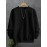 Men's Jacquard Design Crew Neck Sweatshirt, Casual Streetwear Pullover Basic Long-Sleeve T-Shirt Sportswear with Ribbed Hem, Long Sleeve T Shirts For Men