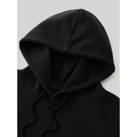 Men'S Casual Minimalist Style Hoodie, Paris Letter Print Men'S Long Sleeve Hoodie Three-Piece Set