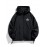 Men'S Casual Hooded Windbreaker Jacket with Star Design - Black, Long Sleeve, Zippered, Polyester Lining, Casual Outdoor Wear for Spring and Fall, Casual Outerwear | Star Print Jacket | Adjustable Hood, Essential Jacket