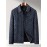Men's Navy Blue Bomber Jacket with White Camo & Chest Pocket - Short Single-Breasted Casual & Business-Casual Coat, Collar, Button-Front Door, (No-Fill) for Fall/Spring Outerwear