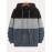 Men's Heavyweight Plush Hoodie - Winter Thermal Pullover Sweatshirt with Kangaroo Pocket, Dark Grey/Black Color Block Hooded Sweater for Cold Weather, Machine Washable Loose Fit Casual Outerwear, Ribbed Cuffs And Hem