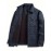 Men's Navy Blue Bomber Jacket with White Camo & Chest Pocket - Short Single-Breasted Casual & Business-Casual Coat, Collar, Button-Front Door, (No-Fill) for Fall/Spring Outerwear